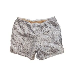 Weissman MC Sequin Shorts Silver Child Dance Performance Costume Sz 10-12